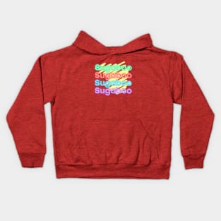 Sugaboo Extravaganza – Colorful and Aesthetic Repeat Typography Kids Hoodie